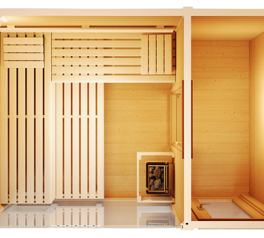 Vogelperspektive Gartensauna Casa 2